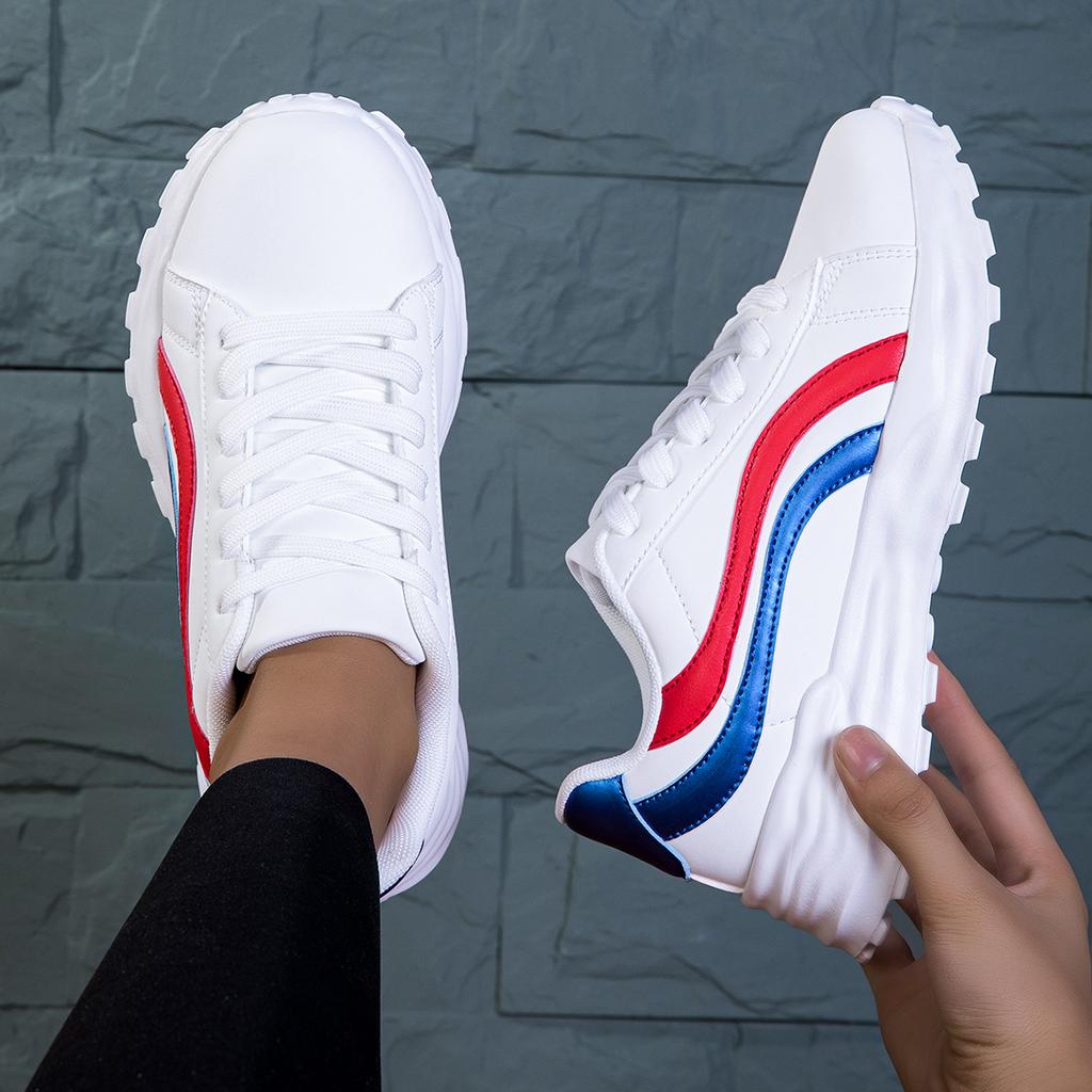 TUINANLE Sneakers Women Punk Board Shoes Breathable Flat White Shoes