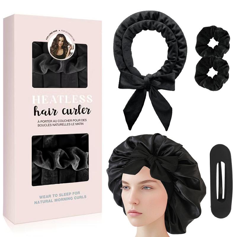 Heatless curling iron hair tie streamer coiler hairdressing big wave sleep gift box set