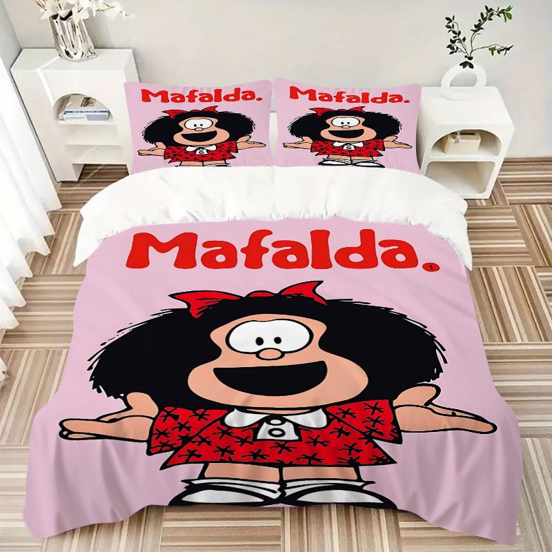 Mafalda'S Joyful Adventure Print 3Pcs Bedding Setduvet Cover With 2 Bedropillowcase Home Birthday Gift
