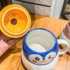 480ml Personalized Coffee Mug For Women Girls Cute Penguin Ceramic Mug With Spoon And Lid Lovers Birthday Thanksgiving Day Gifts