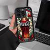 Hot C-Coca Drinks C-Cola Silicone Soft Phone Case For IPhone 17 16 15 14 Plus 13 12 Mini 11 Black Cover