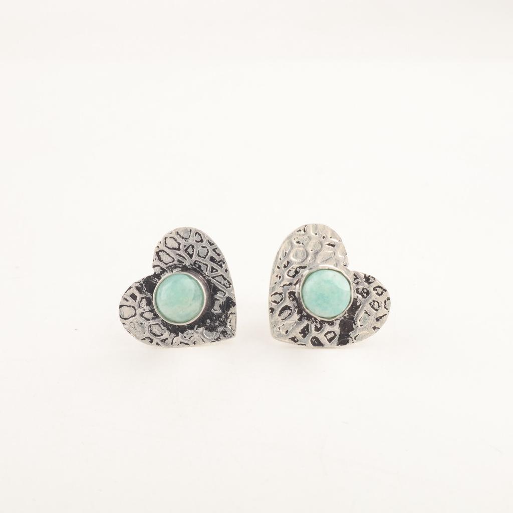 Natural Amazonite Sterling Silver Engagement Push Back Stud New Wedding Earrings EE-143-23