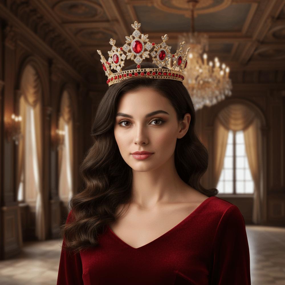 Luxury Vintage Tiara Crowns Sparkling Crystal Rhinestone Crown  Queens King