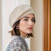 Semplice berretto di lana da donna per elegante signora invernale cappelli da donna in cotone scozzese vintage ottagonale casual autunno berretto