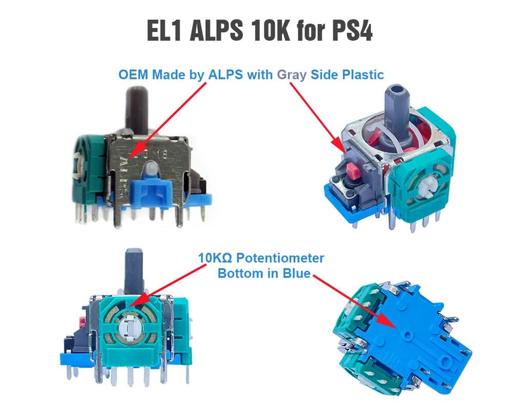 ElecGear EL1 Náhradní Joystick Extra Dárek Korekce Driftu Variabilní ALPS 10K Analogová Páčka Ovladače Senzor Modul Palcové Páčky Náhradní Díl pro PS4