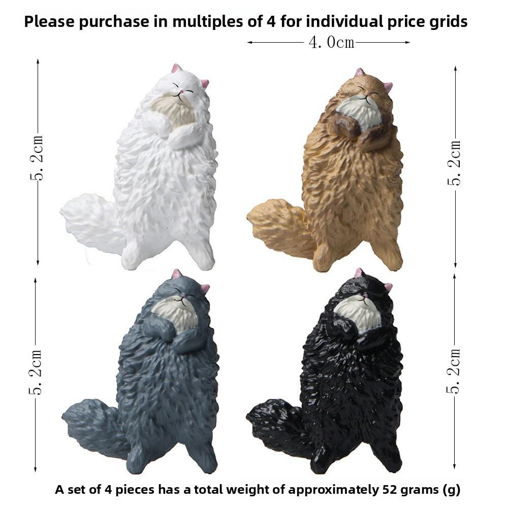 Cartoon Cute 4pcs Sleeping Cat Model Ornament Set Decoration Accessories