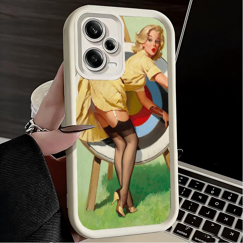 Retro Poster Style Pin Up Girls Soft Phone Case for Xiaomi Redmi Note 15 14 13 12 11 Pro Plus 10S 11S 4G 11T 5G Shell Silicone F