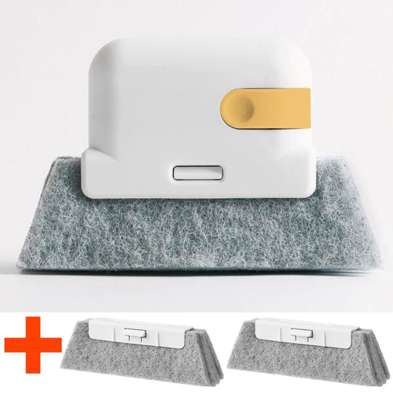 Window Cleaning Brush Windowsill Groove Deadend Cabinet Crevice Brush with Replace Head Household Multifunctional Cleaning Tools