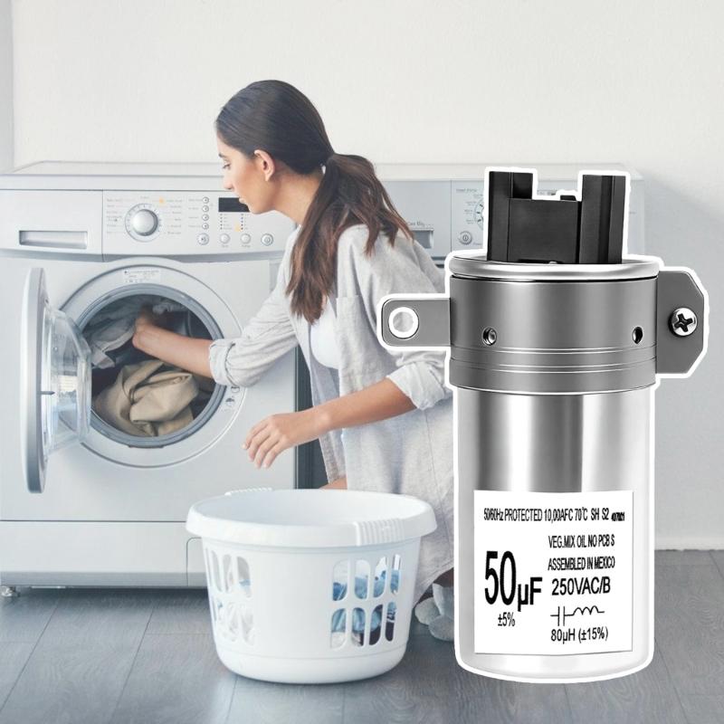 W11395618 Washer Dryer Capacitor 50µF 250V for W10866250 W11315694 W11162560 W10625046 4931353 PS12731163 W10843769
