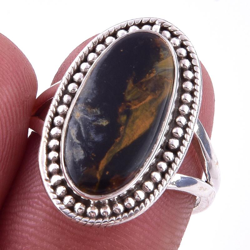 

Natural Pietersite Gemstone Handmade 925 Solid Sterling Silver Ring Size 7 T0K14
