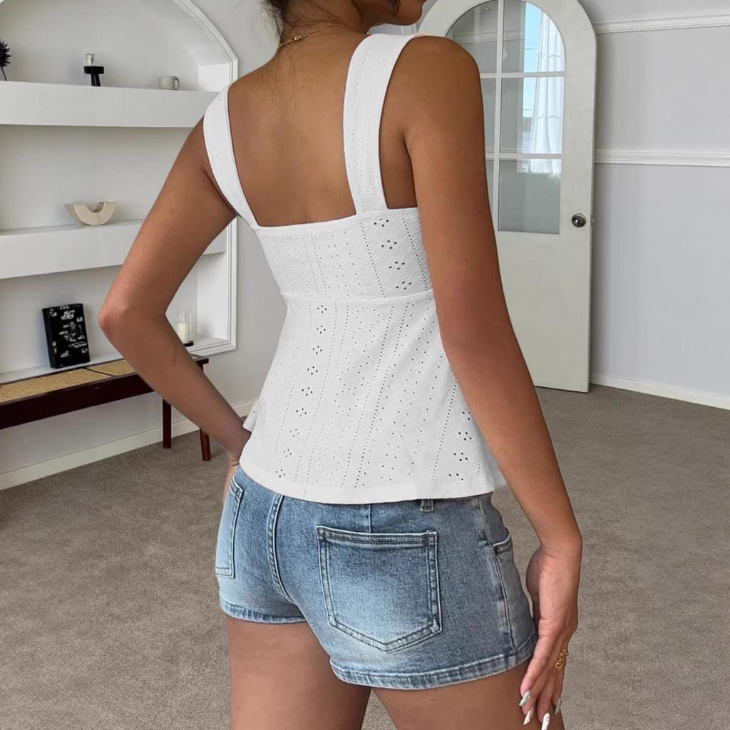 Summer New Women's Sexy Y2K Cami Top, Casual Versatile Sleeveless Tank Top for Women, Crossborder Fashion Outfit