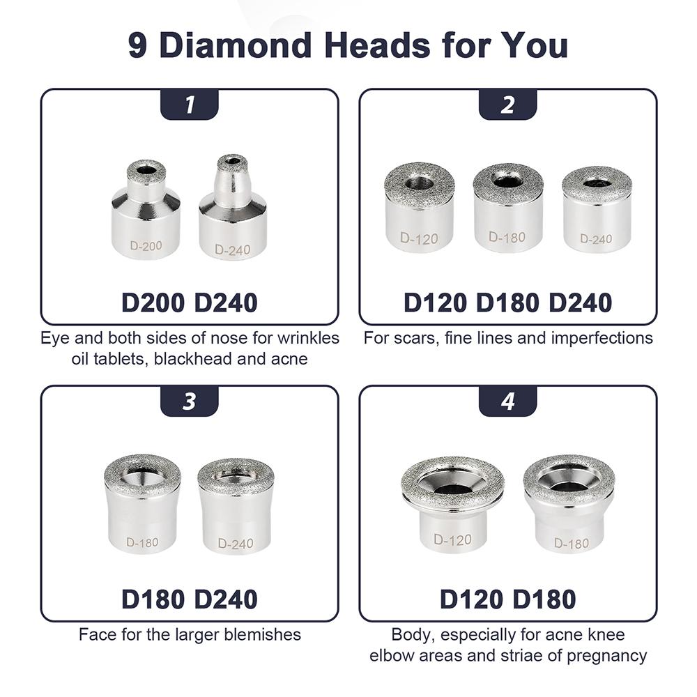 Diamant-Mikrodermabrasionsgerät 60KPa Saugkraft Mitesserentferner Professionelles Gesichts-Tiefenreinigungsgerät für den Heimgebrauch