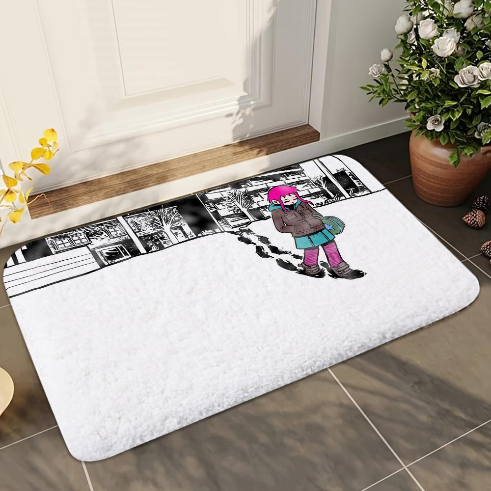 1pc Scott Pilgrim Bathroom Absorbent Mats Anti-Slip Mats Home Decor Supplies Carpets Home Kitchen Floor Mats