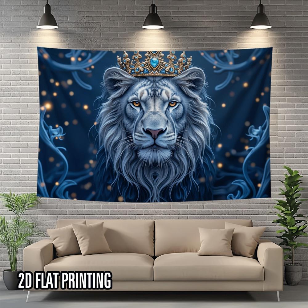 1pc Lion Backdrop - 2D Flat Print Party Banner For Wedding Birthday Anniversary - Multi Purpose Indoor/ Decor For Home Garden Backdrop Lion