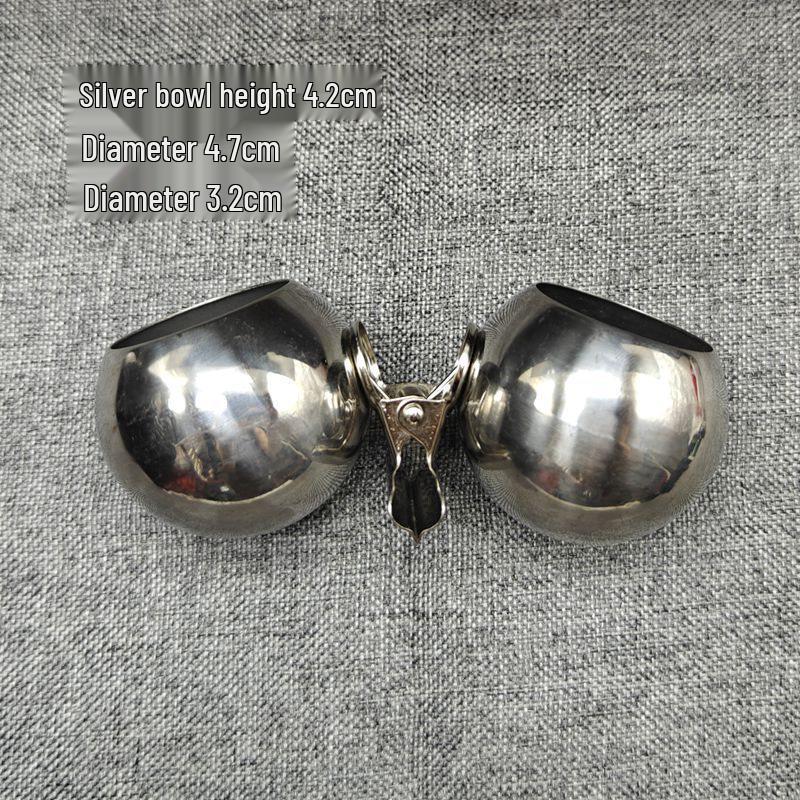 Stainless Steel Water Bowl for Waxbill, Yellow Finch, Skylark - Bird Cage Food and Water Accessory