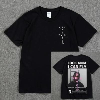 Cactus Jack T-Shirt SCHAU MAMA ICH KANN FLIEGEN Kurzarm ASTROWORLD T-Shirt Sommer Übergröße Herren T-Shirt Damen Hip Hop Baumwoll-Top Kleidung#Farbe