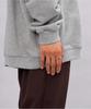 Lionheart Ring LH for Gift Hammered Flat Silver Size 19 Ring, 925,