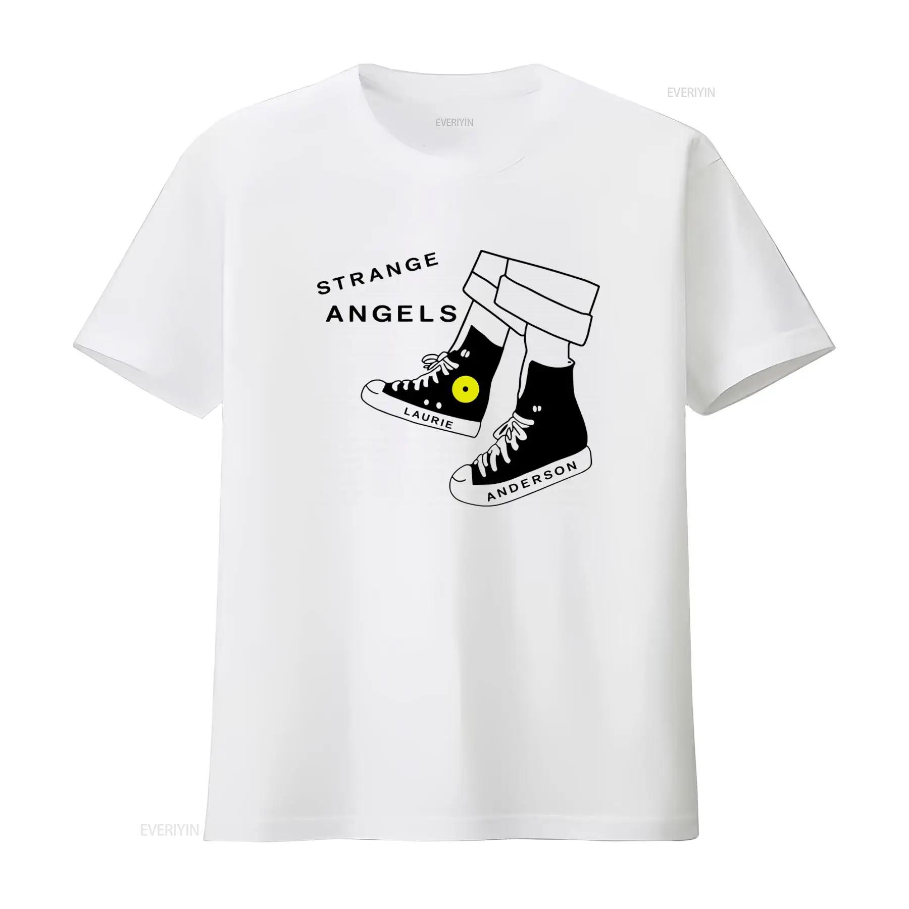 

1990 Laurie Anderson Strange Angels Tour Men s T shirt vintage Washed designer clothes Stretched graphic Breathable streetwear 5XL різнокольоровий