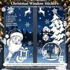 2 Stück/Set Abnehmbare Weihnachts-Fensteraufkleber Winter Schneemann Weihnachtsmann Schneeflocke Rentier Statische Elektrizitäts-Aufkleber