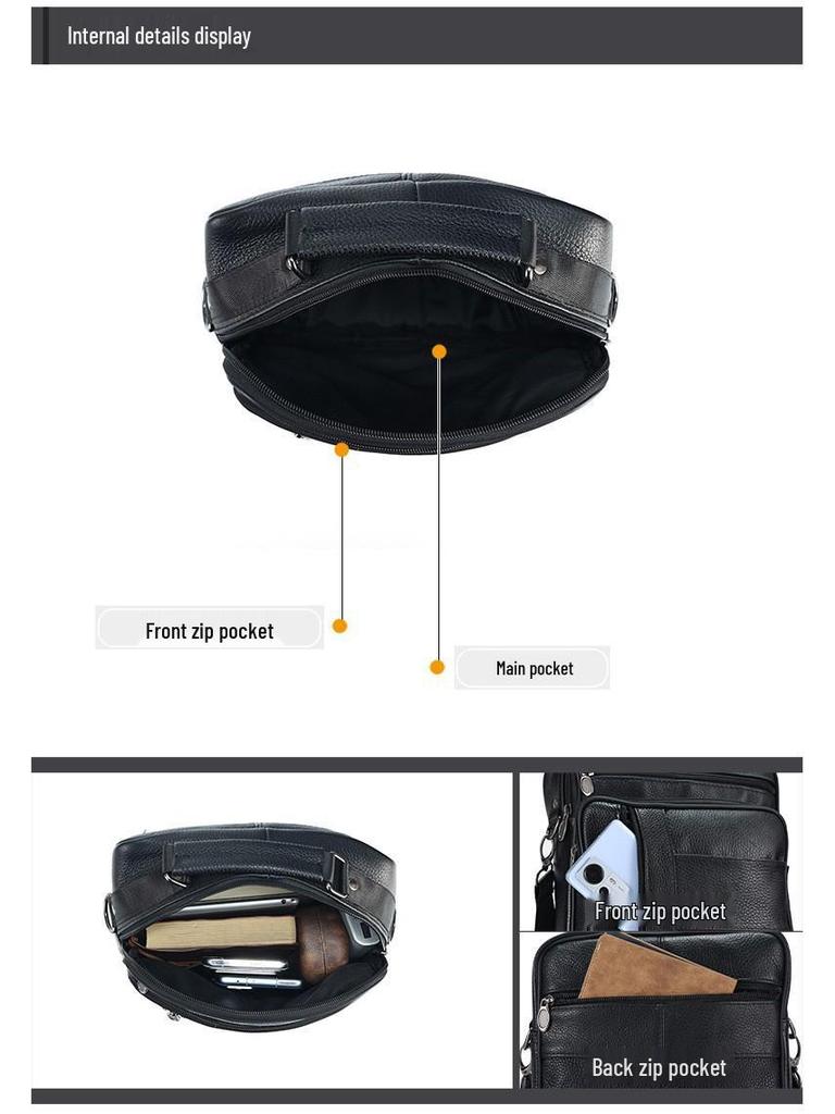 Herren Echtleder Vertikale Umhängetasche - Multifunktionale High-End Schultertasche für den lässigen Pendelverkehr