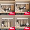 Kitchen Wall Mounting Rack With Space Aluminum Hooks For Utensils And Cookware Storage