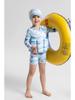 Children's Long-Sleeved Sun Protection Buoyancy Swimsuit with Floating Vest for Boys and Girls