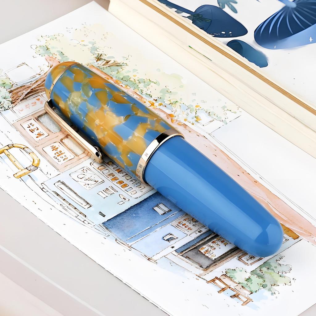 MAJOHN Q1 Short Cute Fountain Pen Hand Ledger Fine Pointed Pen Writing Small Fat Pen School Office Supplies Stationery