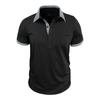 Men's Short Sleeve Polo Shirt Color Block Collar Button Up T-Shirt Daily Streetwear Business Casual Polos