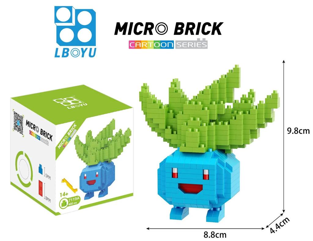 Pokemon Micro Building Blocks Marowak Jigglypuff Gengar Mudkip Piplup Raichu Gyarados Pikachu Mini Brick Figures Toy  For Kids