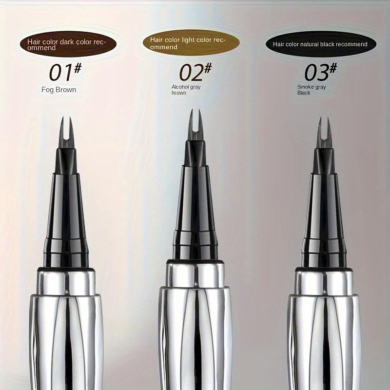 Extra Fine Tip Eyebrow Pencil Waterproof Sweat-Resistant 2 Point Liquid Eyebrow Pencil Natural Look Dual-Prong for Beginners Slim Precision Brow Pen