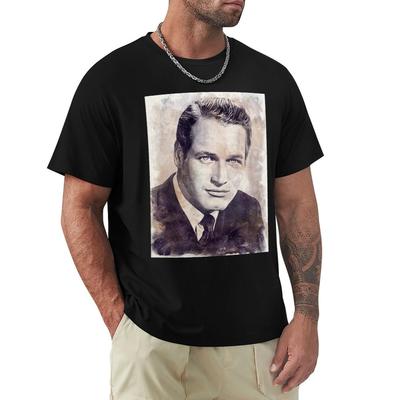 Paul Newman Art Vintage Watercolor D41 Tshirt Work Utility Short Sleeve Shirt