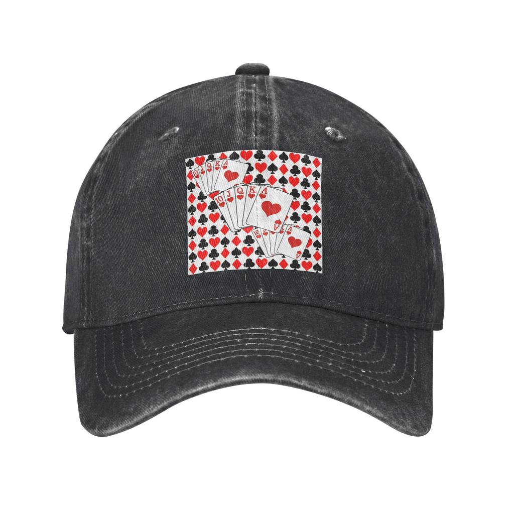 Casino Nights Red Queen Of Hearts Baseball Caps Denim Hats Adjustable Casquette Streetwear Baseball Cowboy Hat for Unisex Women