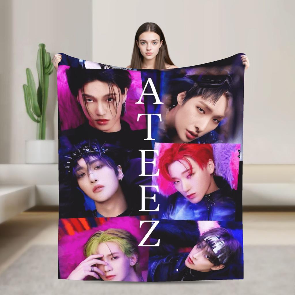 Weiche Decken Dekorative Mingi Ateez Coole Überwurfdecke Flanell Bettdecke Für Sofa Bett Decke Mit Aufdruck Sofa Bettbezug