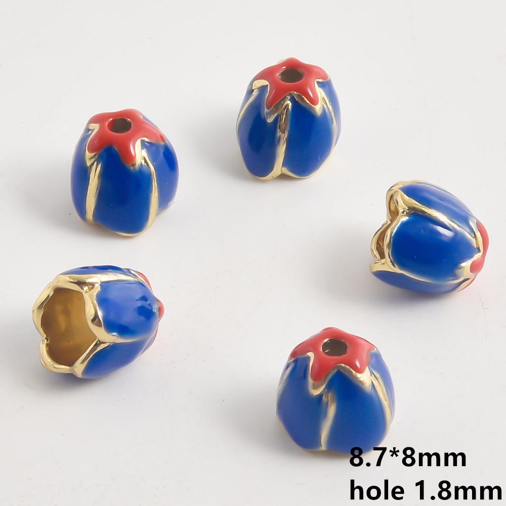 10pcs/Lot Vintage Enamel Flower Bead Cap Accessories For Jewelry Making Supplies Bohemia End Caps Handmade Connectors Materials