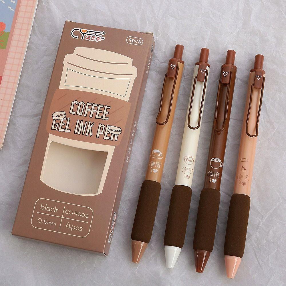 4PCS Cute 0.5mm For Writing Creative Stationery Soft Bread Touch Neutral Pen Gel Pen Ballpoint Pen