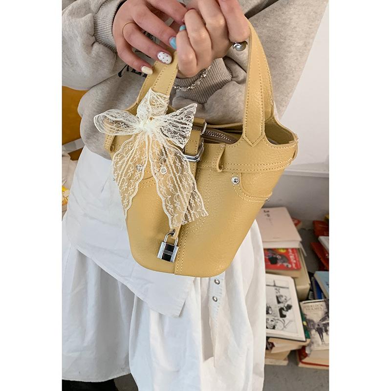 

Bag Women s Premium Sense Satchel 2025 Spring New Simple Bucket Bag Versatile One Shoulder Crossbody Vegetable Basket Bag жёлтый