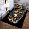 Motorcycle Eagle Carpet with Harley-Davidson Logo, Black and Orange Suitable for Use As an Anti-slip for Living Room Bedroom Sofas