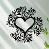 Vintage Floral Heart Metal Wall Art Sculpture Romantic Home Decor Gift