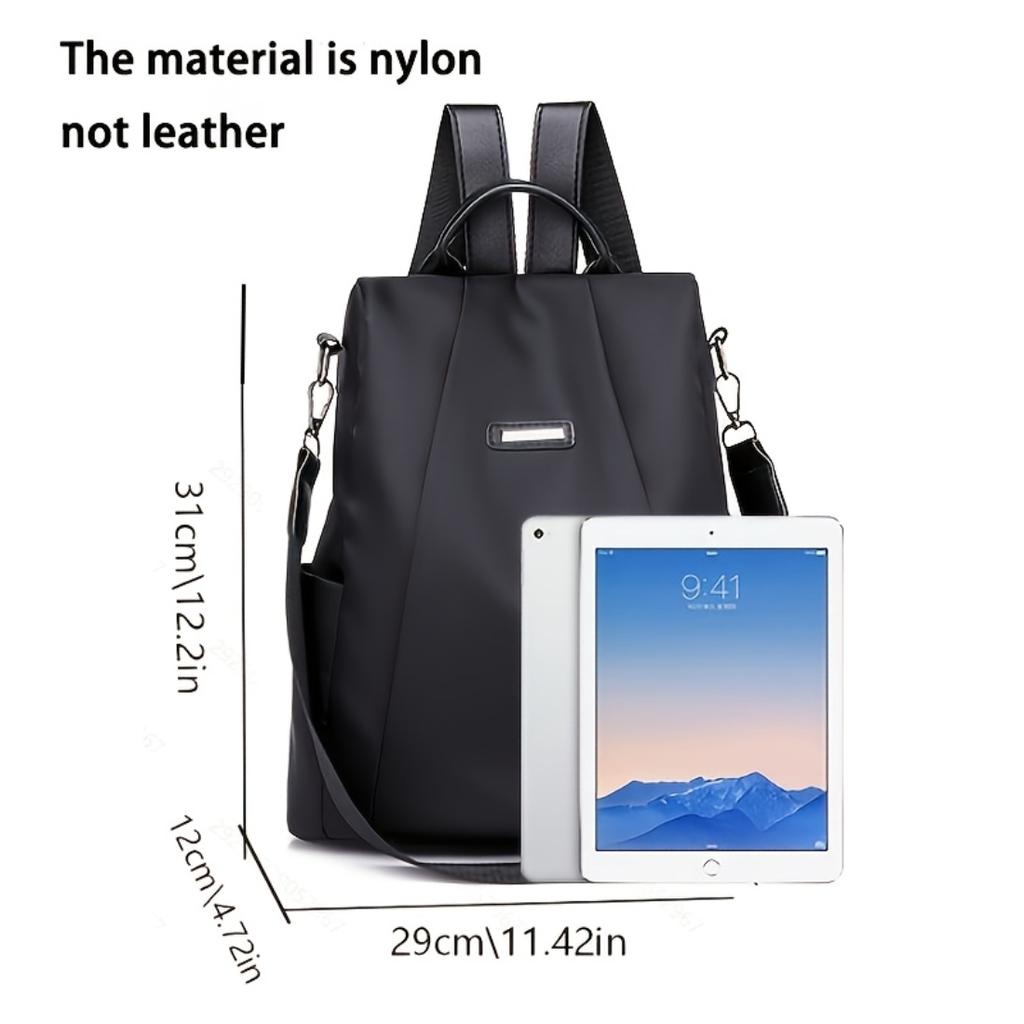 Korean Style Women Large Capacity Soft Shell Backpack,Lightweight Durable Bag With Front Pocket Adjustable Straps Gold Hardware For School Travel