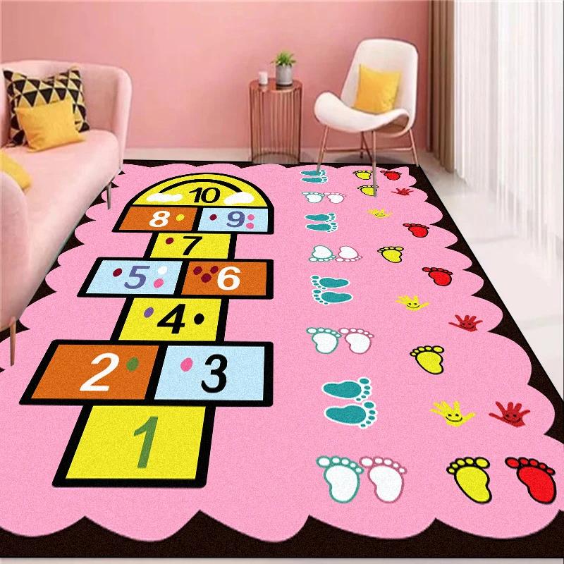 

Children s Room Bedside Carpets Living Room Decoration Large Area Rugs Hopscotch Home Bedroom Rug Non-slip Soft Carpet 80x120cm