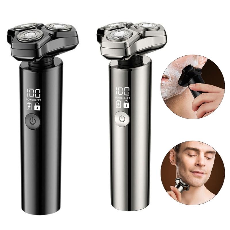 Rechargeable Rotary Shaving Machine Face Cordless Beard Trimmer Shaver Replacement Head Magnetic Electric Shaver