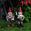 Mini Resin Skeleton Dwarf Figurine for Halloween Micro Landscape DIY Terrarium Home Decor