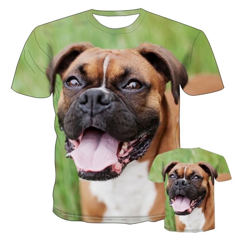 New Fashion 3D Cute Animal Homme Boxer Dog Street Funny Boxer Dog Tricouri Animal Puppy Graphic Tricou