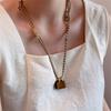 Unique Bohemian Design Handcrafted Rope and Tigers Eye Stone Chokers Bag Necklace Lightweight Comfort for Everyday Wear Gift