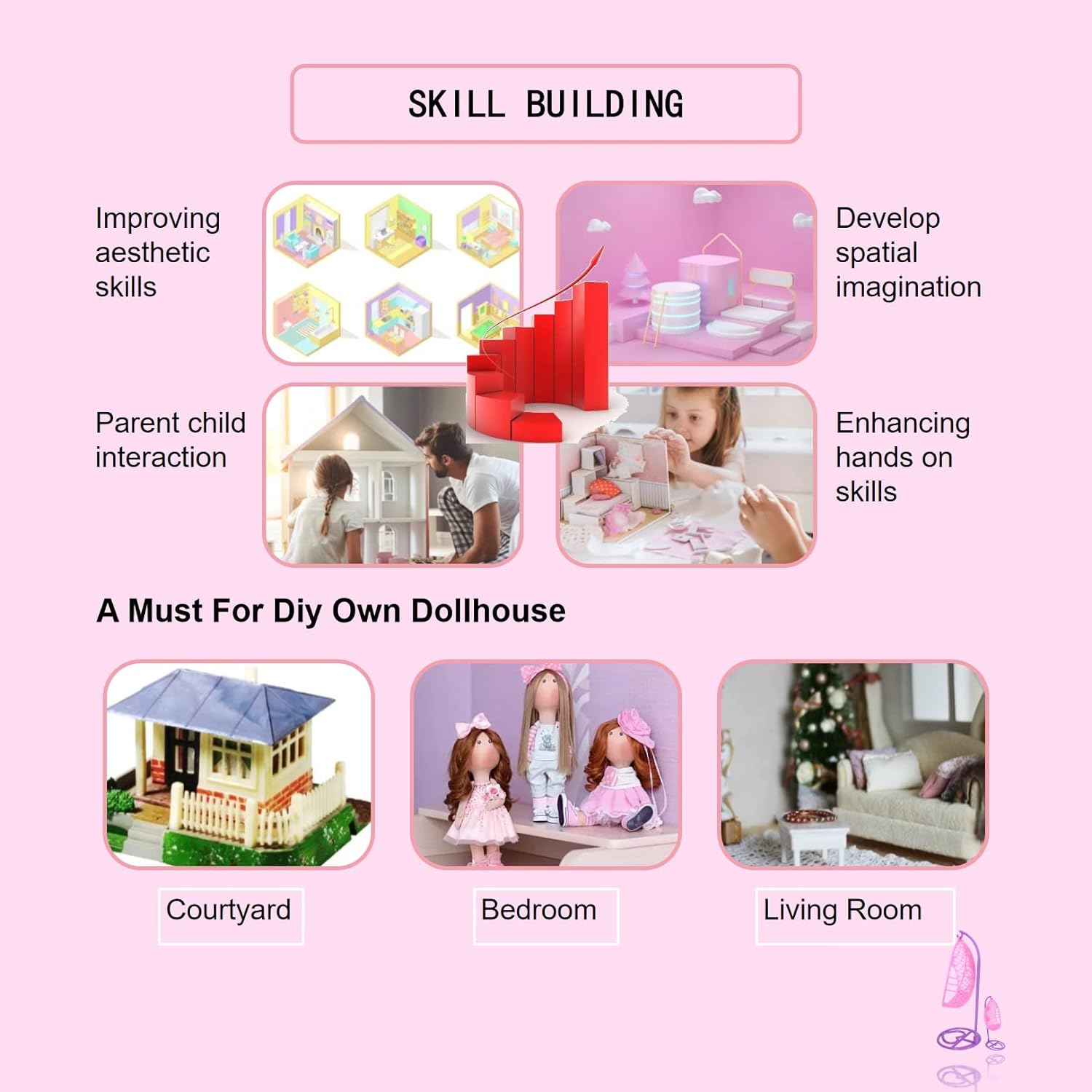 Подвесной стул для кукольного домика — фото 2