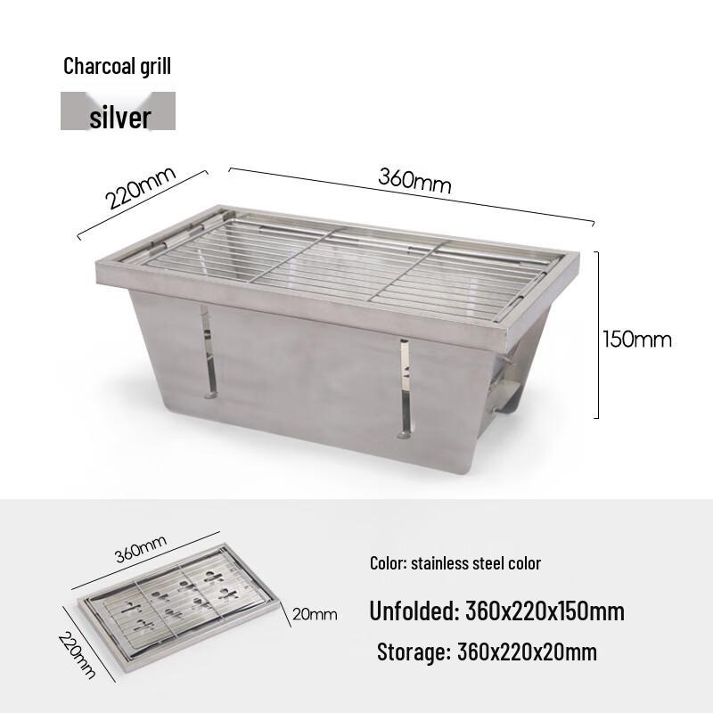 Portable Stainless Steel Folding BBQ Grill