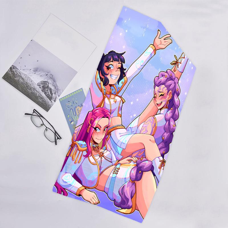 1pc KPop Demon Hunters5 Beach Towel, Beach and Seaside Swimming Pool Equipment, Fashion Pattern, Rectangular, Travel Essentials