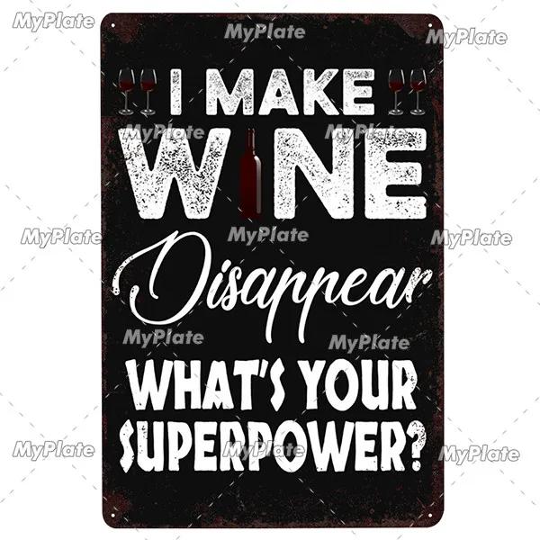 WINE Metal Sign Vintage Plaque Tin Sign Plate Wall Decor For Bar Club Man Cave Wine Kiln Art Painting Alcohol Poster
