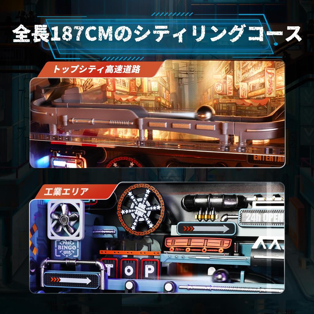 ROBOTIME 3D Puzzle, Motorized Marble Run, Movable Model, Parallel World Future City with Lights, DIY Assembly, Craft Kit, Time-Killer, Educational