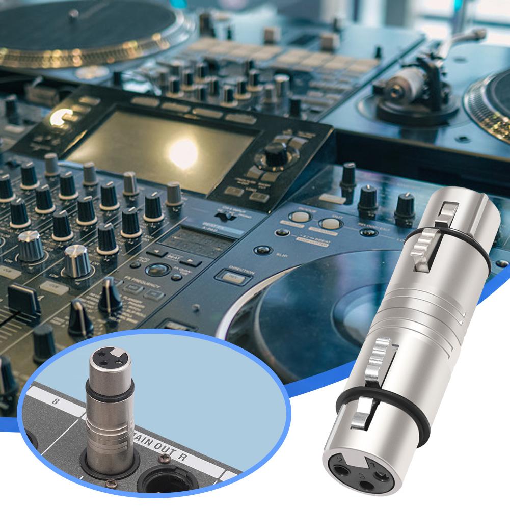 XLR 3 Pin To 3 Pin Microphone Line Adapter XLR Female To Female 3 Pin Connector Mic Barrel Extension Converter